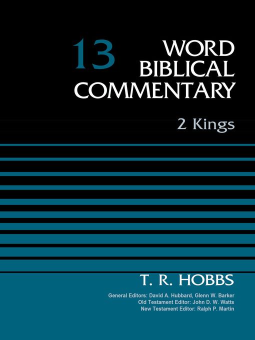 Title details for 2 Kings, Volume 13 by David Allen Hubbard - Available